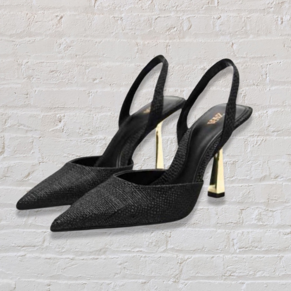 Zara Raffia Slingback Heels